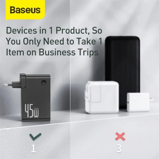 Premium Baseus 10,000mAh Power Bank with 45W GaN Charger with PD QC 3.0 - Image 3