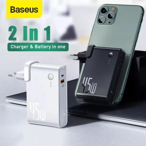 Premium Baseus 10,000mAh Power Bank with 45W GaN Charger with PD QC 3.0