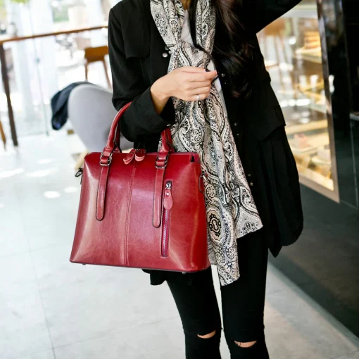 QIAOBAO PU Leather Ladies Messenger Handbag - Image 8