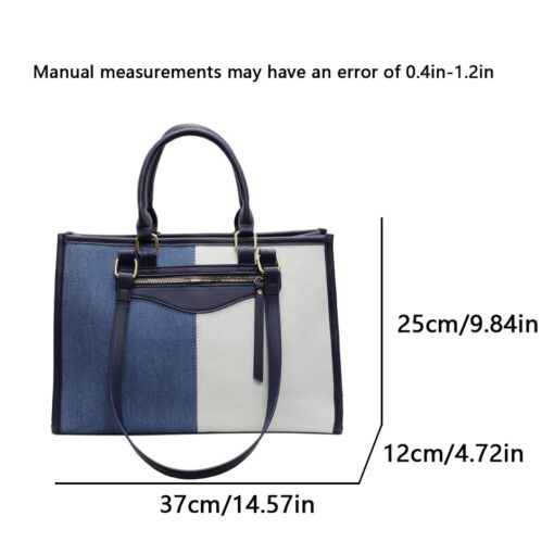 Amymang Premium Ladies Large Capacity Denim Handbag - Image 7