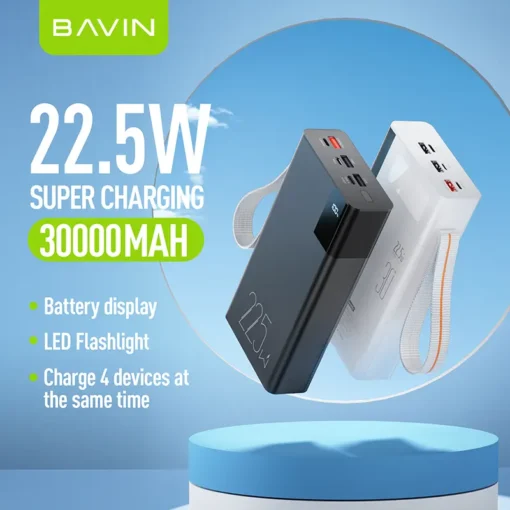 BAVIN PD 30000MAH 22.5W 20W Super Charging Portable Power Bank