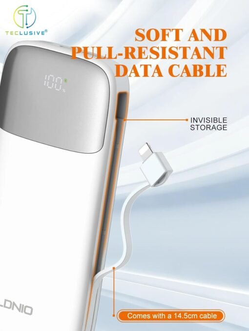 LNDNIO, Fast Charging 20,00mah Powerbank With Inbuilt Cables - Image 6