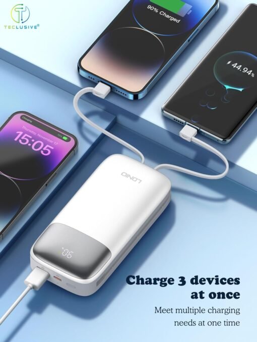 LNDNIO, Fast Charging 20,00mah Powerbank With Inbuilt Cables - Image 2