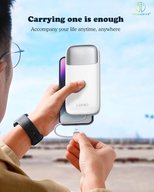 LNDNIO, Fast Charging 20,00mah Powerbank With Inbuilt Cables - Image 8