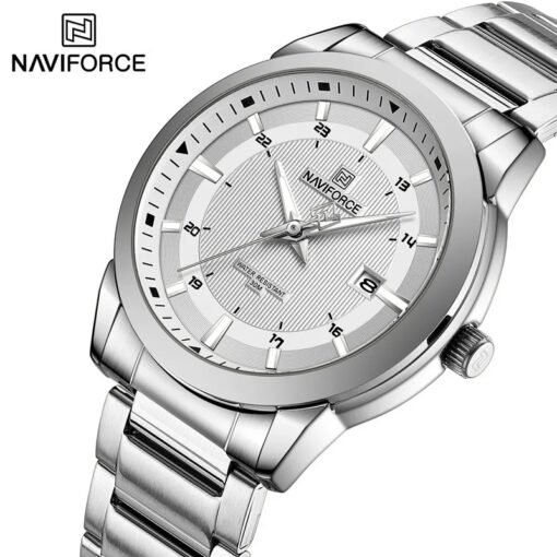 Naviforce 8029 Casual Stainless Steel Mens Quartz Luxury Luminous Wristwatch