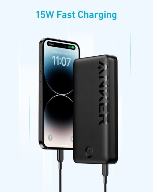 Anker 325 – 20000mAh 15W Power Bank (PowerCore 20K II) – A1286 – Black - Image 7