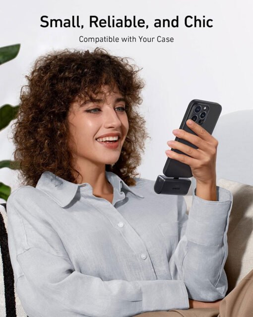 Anker Nano Power Bank (Built-In USB-C Connector) 5000mAh, 22.5W – A1653- Black - Image 4