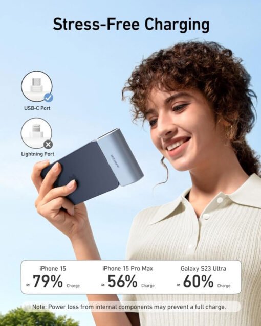 Anker Nano Power Bank (Built-In USB-C Connector) 5000mAh, 22.5W – A1653- Black - Image 5
