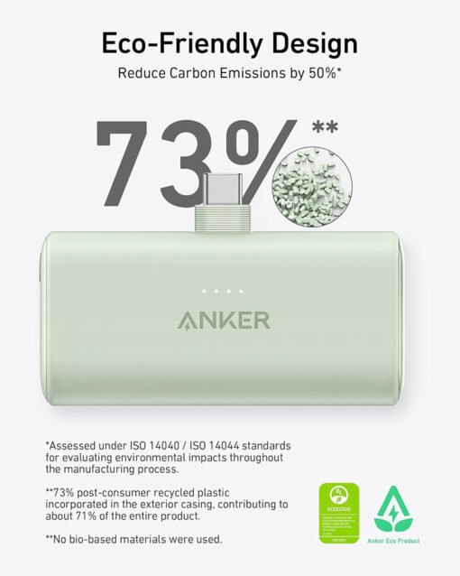 Anker Nano Power Bank (Built-In USB-C Connector) 5000mAh, 22.5W – A1653- Black - Image 6