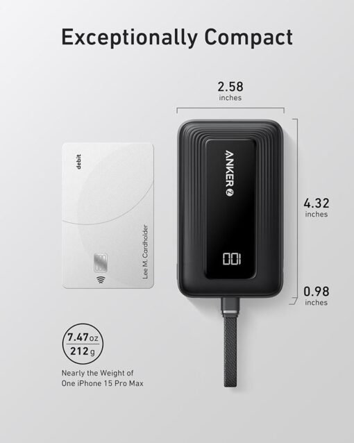 Anker Zolo 30W 10,000mAh High-Speed Power Bank with Built-in USB-C Cable – A1688H11 – Black - Image 6