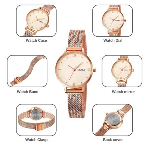 Luxurious SKMEI 1874 Minimalistsic Ladies Waterproof Quartz Wrist Watch - Image 3
