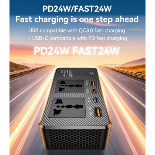 Yesido VC07 Premium 200W PD  Fast Charging Car Inverter - Image 11