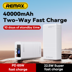 Premium Remax 65W PD+QC Fast Charging 40,000 MAh Powerbank