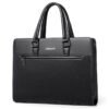 Unisex Executive Leather Laptop Briefcase – Sleek Office & Travel Bag-Black