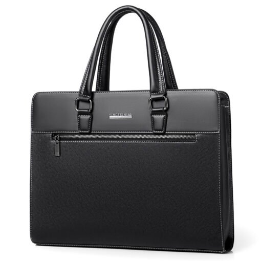 Unisex Executive Leather Laptop Briefcase – Sleek Office & Travel Bag-Black