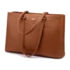UrbanChic Elegant Work Tote – Waterproof PU Leather Laptop Bag for Women, Fits 15.6-Inch Laptop, Multi-Pocket Office Briefcase Shoulder Bag