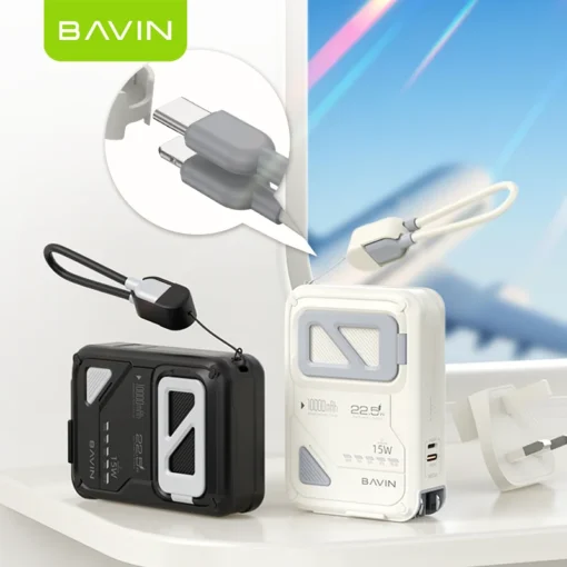 BAVIN PC1123E | Premium 3-in-1 Fast Charging Powerbank (10,000mAh, Wireless + Wall Charger)