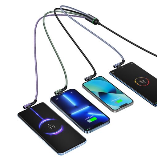 Premium Usams U80 4IN1 Right-angle Woven Fast Charging & Data Cable - Image 4