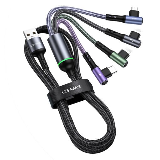 Premium Usams U80 4IN1 Right-angle Woven Fast Charging & Data Cable - Image 2