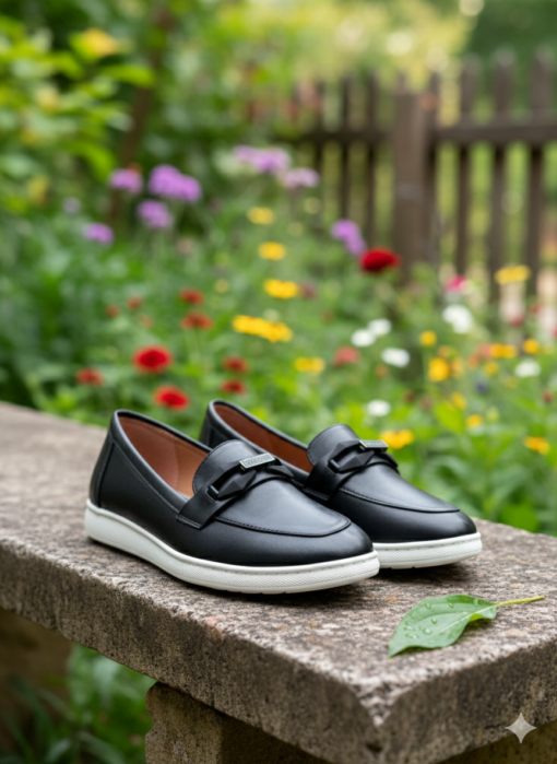 SleekStep Lumina – Women's Premium Obsidian Black Leather Loafers - Image 5
