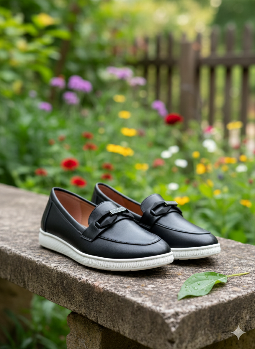 SleekStep Lumina – Women's Premium Obsidian Black Leather Loafers - Image 5