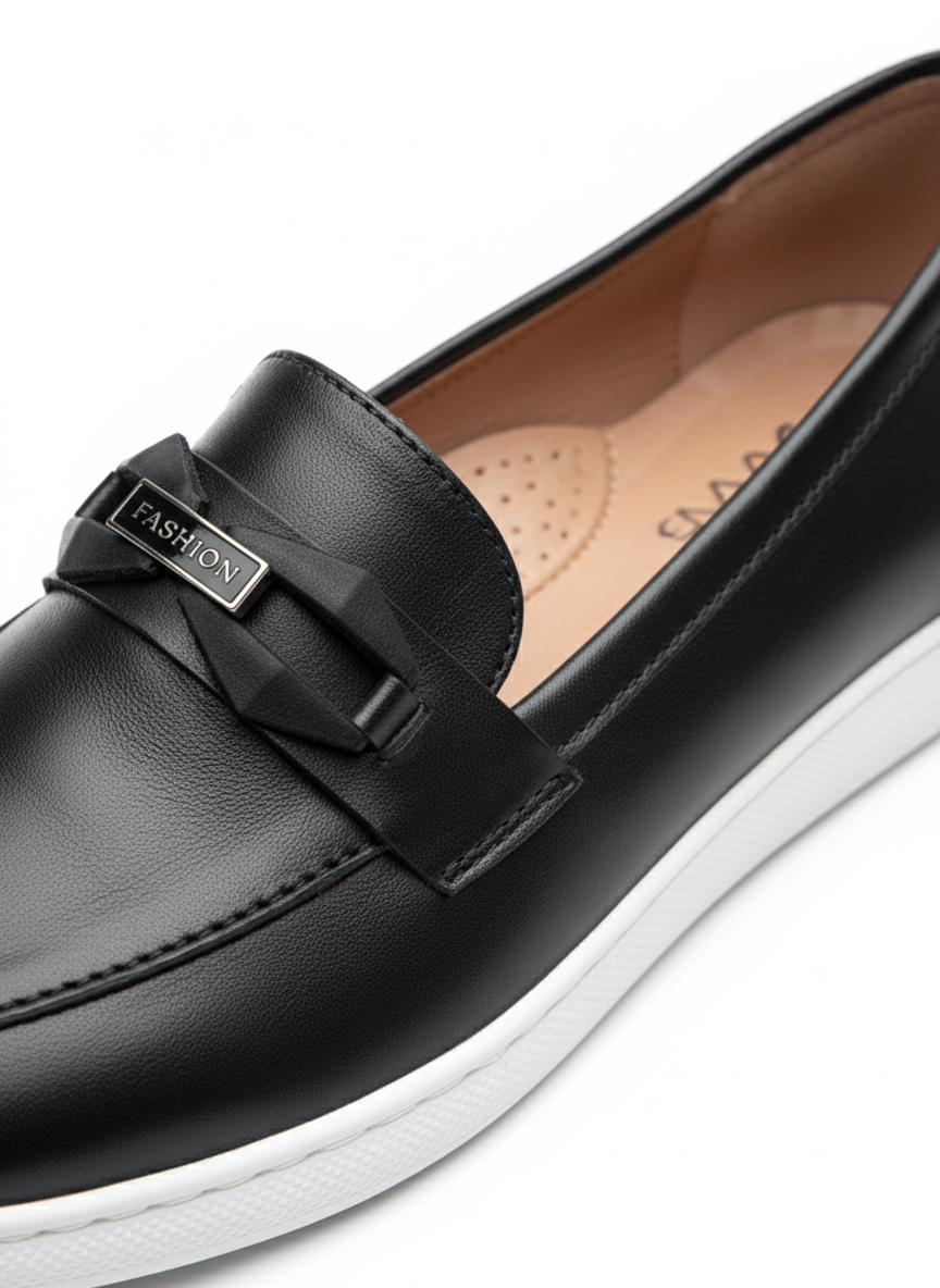 SleekStep Lumina – Women's Premium Obsidian Black Leather Loafers - Image 9