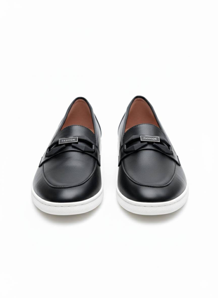 SleekStep Lumina – Women's Premium Obsidian Black Leather Loafers - Image 2