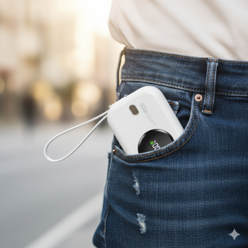 PZX V95 Fast Charging PD 22.5 10,000mAh Mini Portable Powerbank-White - Image 3