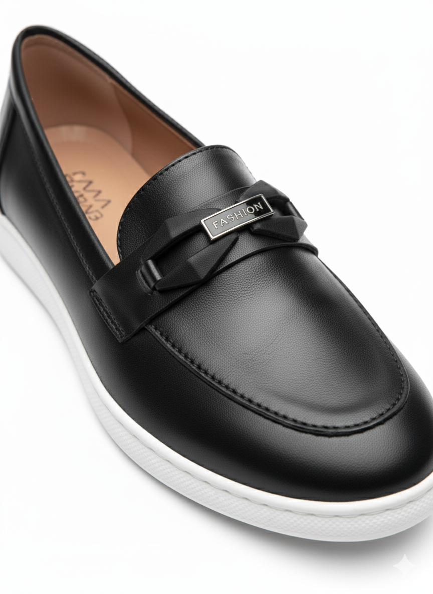 SleekStep Lumina – Women's Premium Obsidian Black Leather Loafers - Image 8