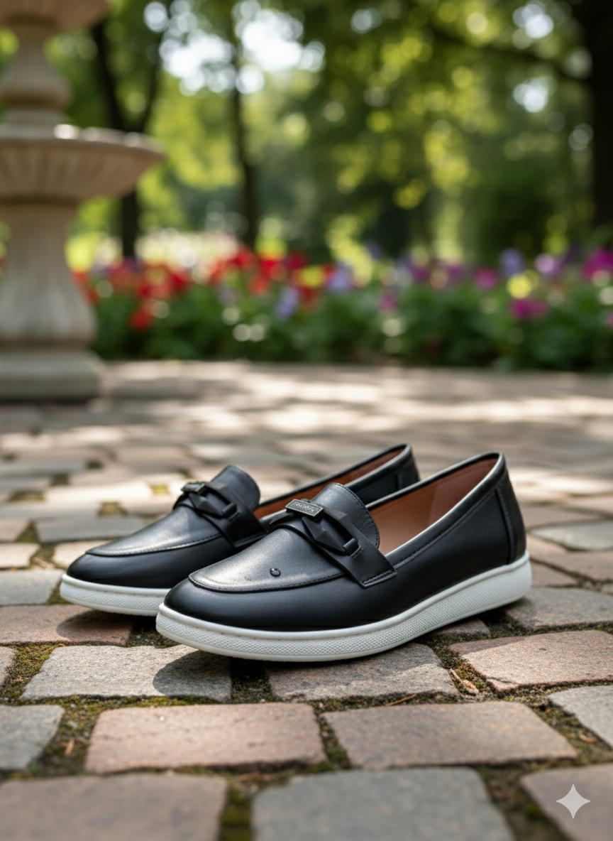SleekStep Lumina – Women's Premium Obsidian Black Leather Loafers - Image 6
