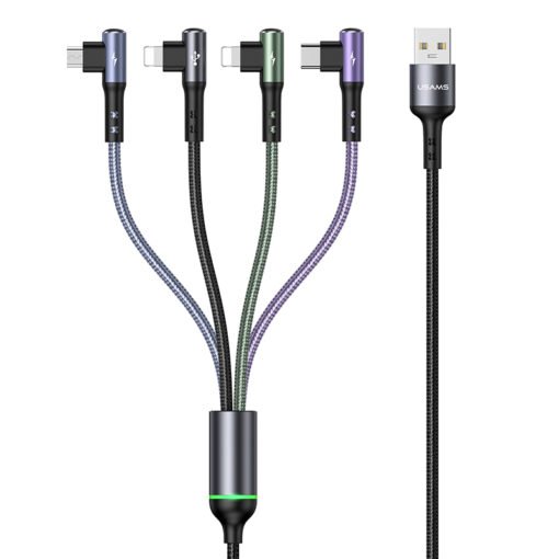 Premium Usams U80 4IN1 Right-angle Woven Fast Charging & Data Cable