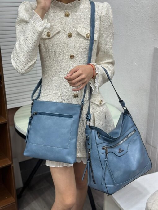 Tooler 3PC Premium Large Capacity Multi Functional Leather Handbag - Image 7