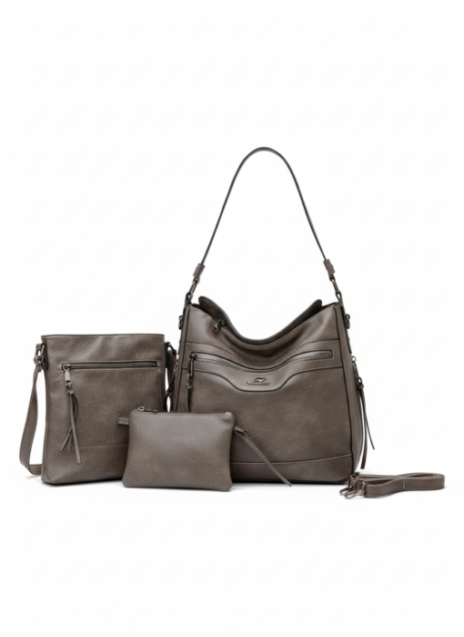 Tooler 3PC Premium Large Capacity Multi Functional Leather Handbag - Image 2