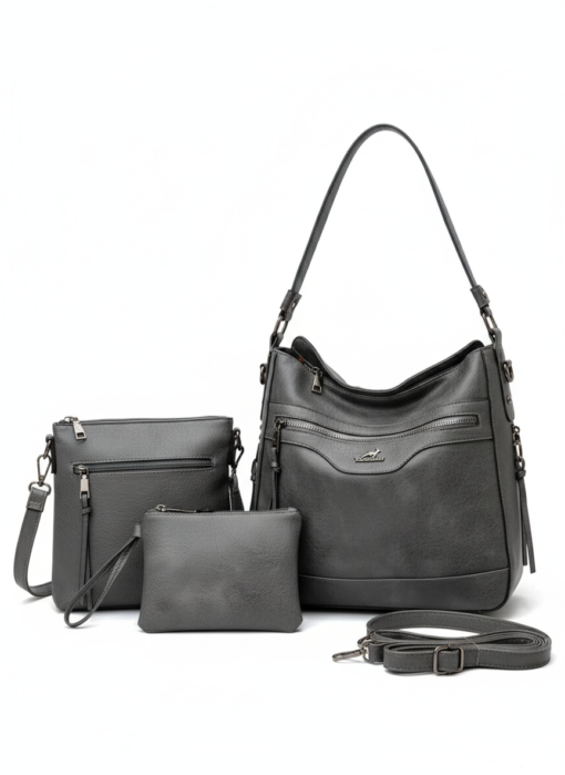 Tooler 3PC Premium Large Capacity Multi Functional Leather Handbag - Image 3