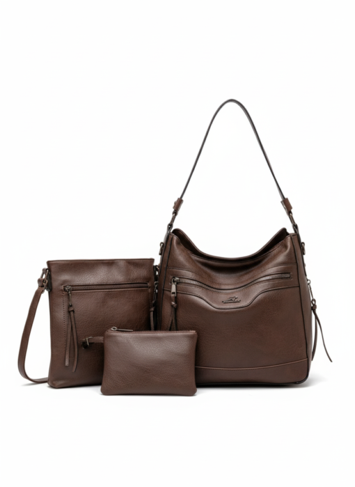 Tooler 3PC Premium Large Capacity Multi Functional Leather Handbag - Image 6