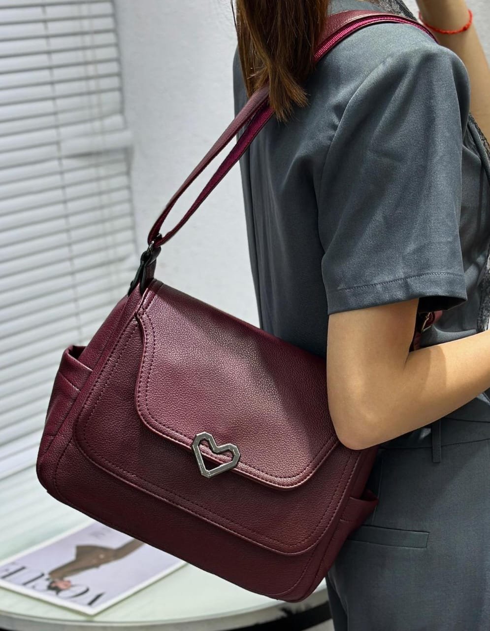 Heartbeat Crossbody Ladies PU Leather Sling Bag - Image 8