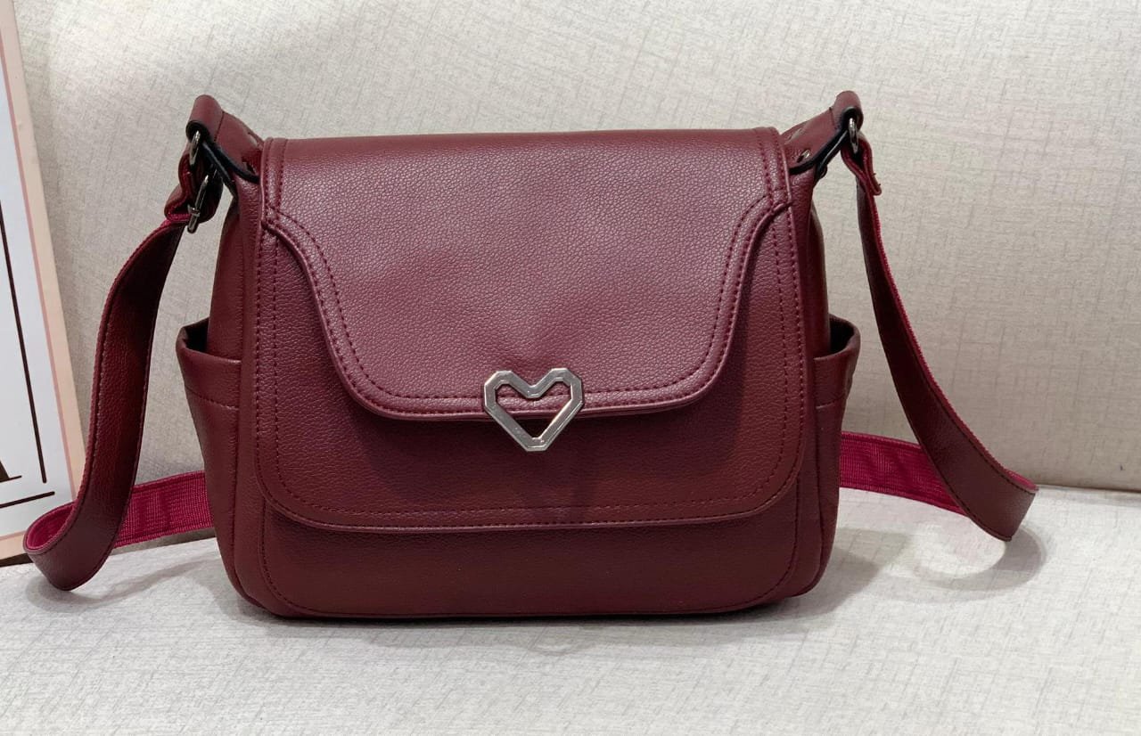 Heartbeat Crossbody Ladies PU Leather Sling Bag - Image 6