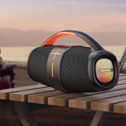 Awei Y887 Waterproof Bluetooth 5.3 Speaker – TWS, Deep Bass, LED Party Lights-Black