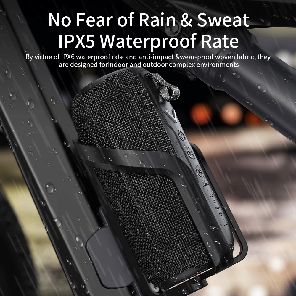 Premium Awei Y788 Waterproof Bluetooth 5.1 Speaker – TWS, Deep Bass, LED Party Lights-Black - Image 4