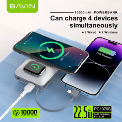 Alternative view of BAVIN 10000mAh Super Fast Wireless Power Bank – LED Display, Type-C Cable Included, Travel Ready