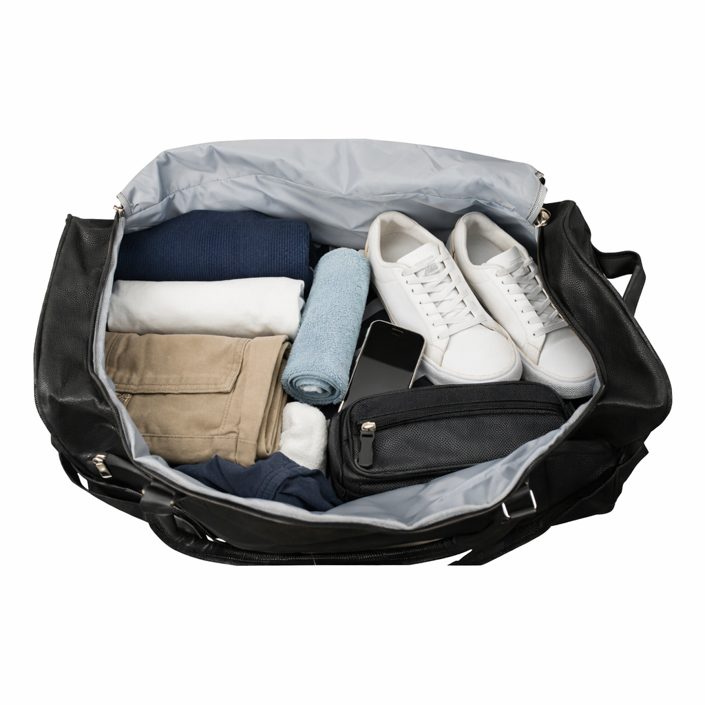 Voyager Pro Large Capacity Genuine Leather Travel Duffel (Wheeled Roller) Bag - Image 10