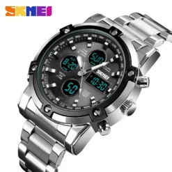Alternative view of SKMEI Titan Dual Display Executive Watch – Silver Stainless Steel-1389