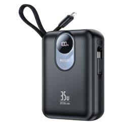 Yesido PowerVault Pro 20000™ – 35W Fast Charging Power Bank with Digital Display & Built-In Charging Cables