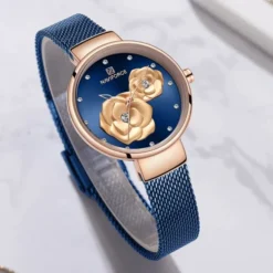 Naviforce 5013 Signature Series: 3D Floral Elegance Women’s Timepiece
