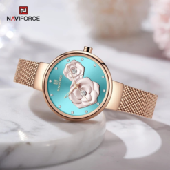 Naviforce 5013 Signature Series: 3D Floral Elegance Women’s Timepiece - Image 3