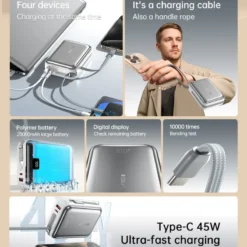 AWEI VoltMax C03 20,000mAh 45W Fast Charging Power Bank - Image 7