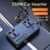 150W Smart Car Power Inverter with PD 30W USB-C Fast Charging & Dual AC Outlets