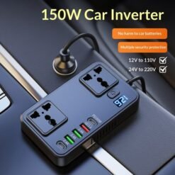 150W Smart Car Power Inverter with PD 30W USB-C Fast Charging & Dual AC Outlets