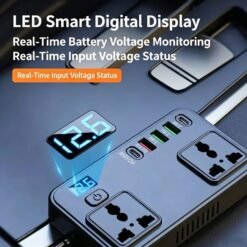 150W Smart Car Power Inverter with PD 30W USB-C Fast Charging & Dual AC Outlets - Image 4