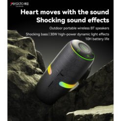 Alternative view of Yesido YSW22 30W Portable Bluetooth Speaker – Powerful Bass, Dynamic LED Lights & Wireless Outdoor Sound